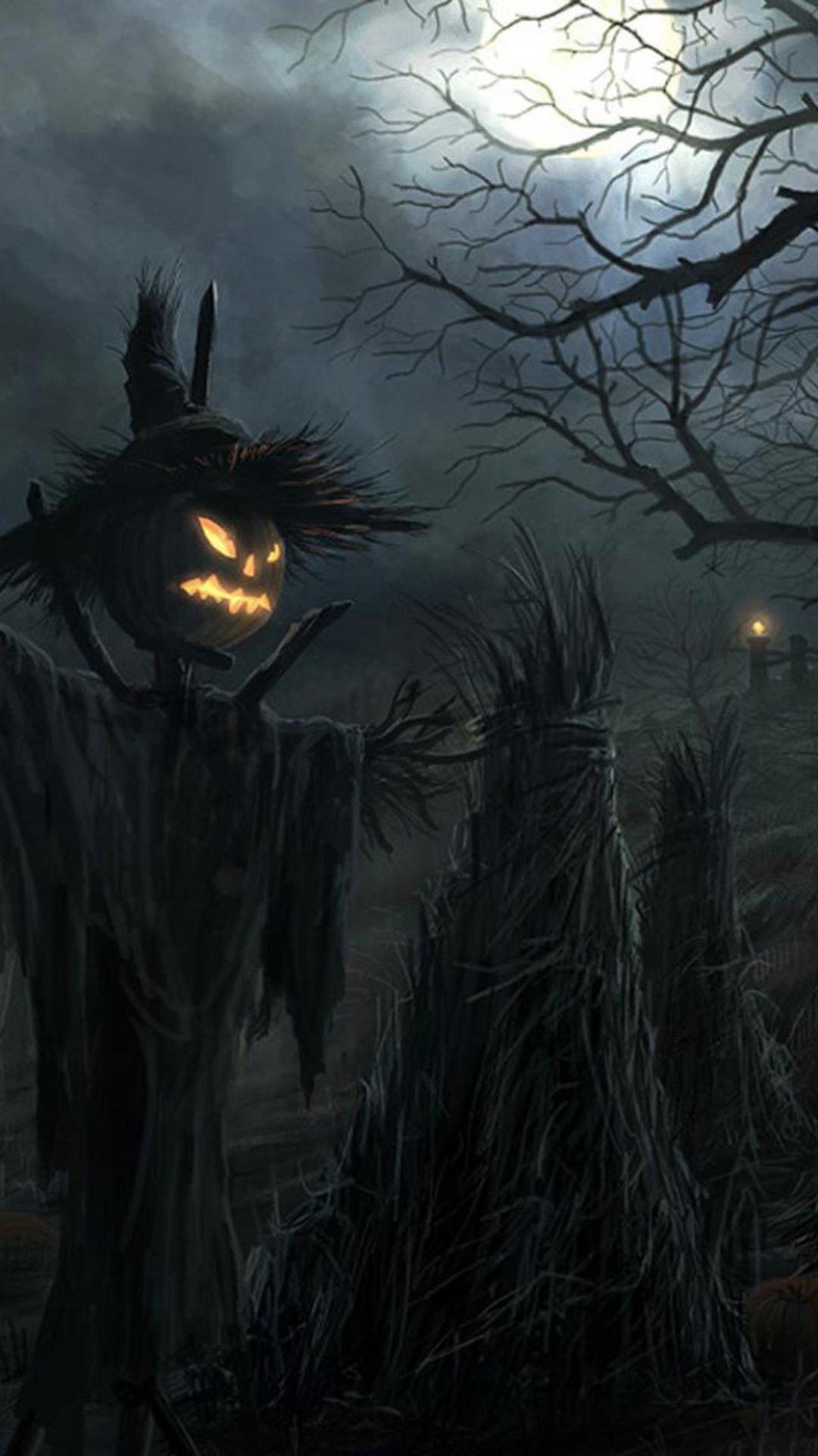 Dark Raven Scarecrow Halloween Galaxy S5 Wallpaper