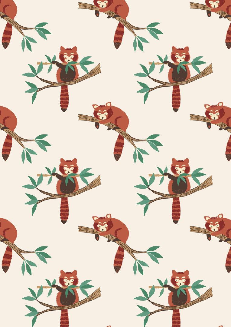 Minshan A118 1 Red Panda On Natural Lewis & Irene Patchwork