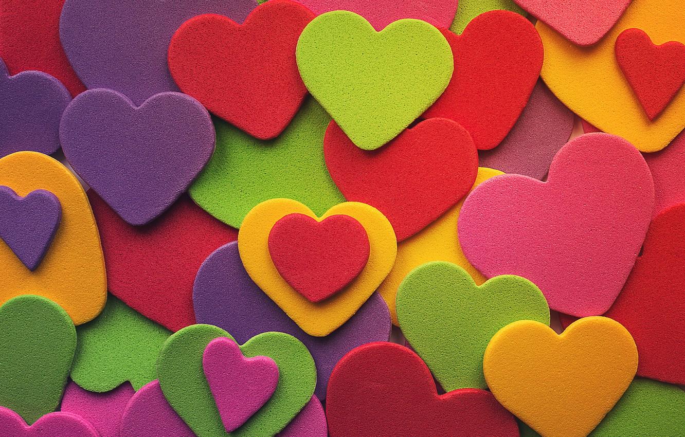 Wallpaper love, background, heart, colored, colorful, hearts