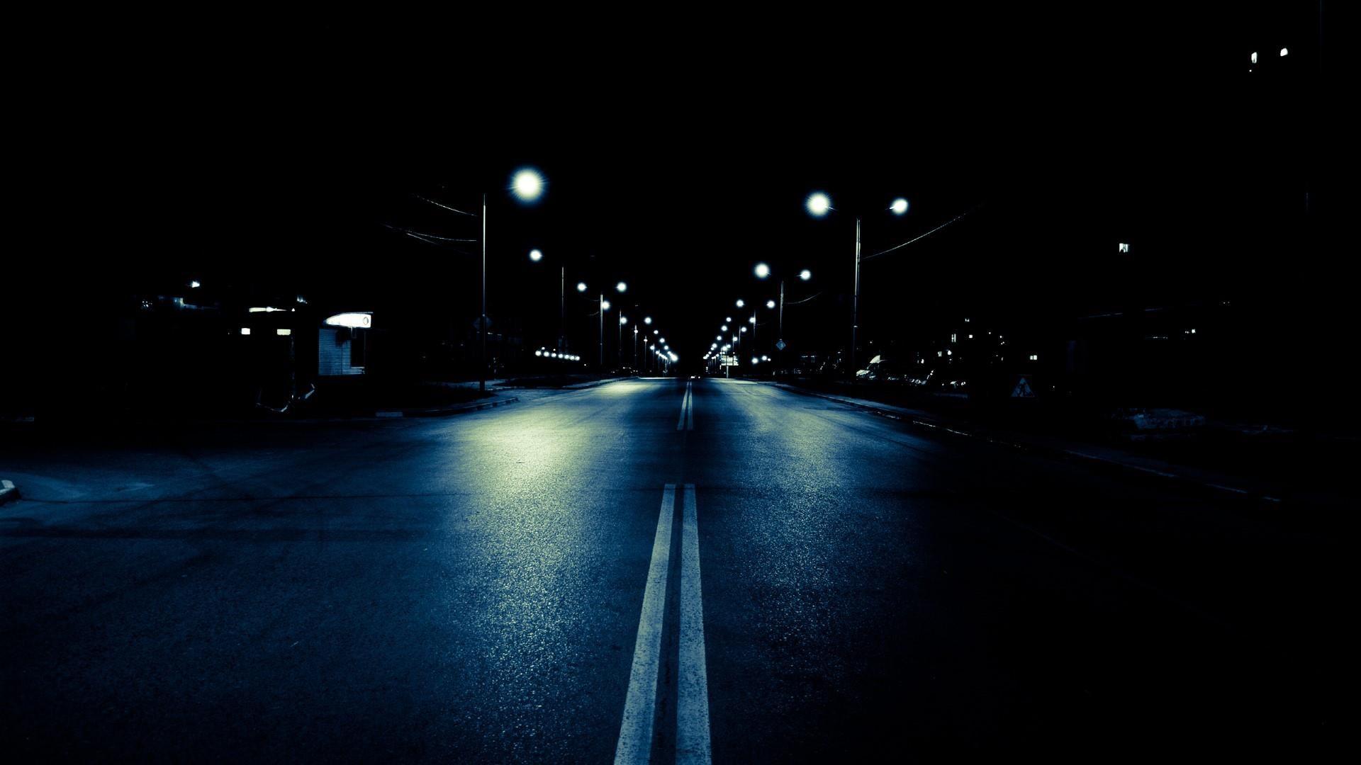 Night Road Wallpaper Street At Night