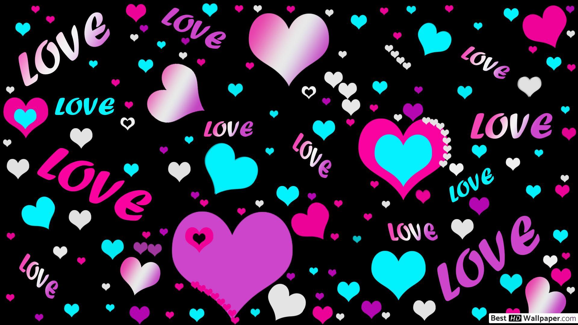 Download Multicolors Hearts N Love Wallpaper