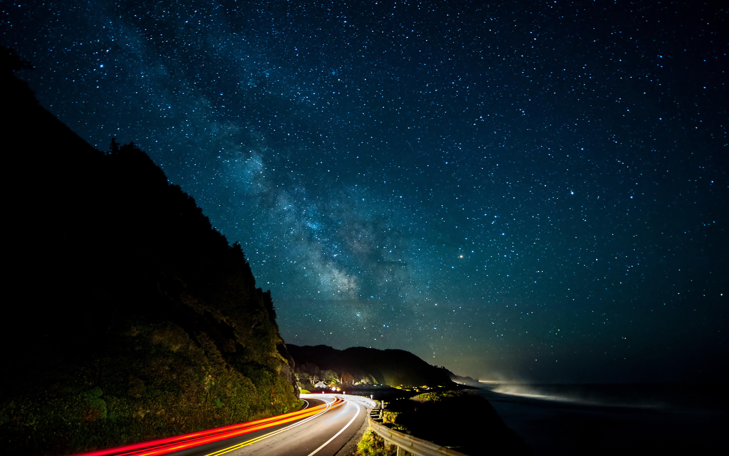 Milky Way Stars Night Road