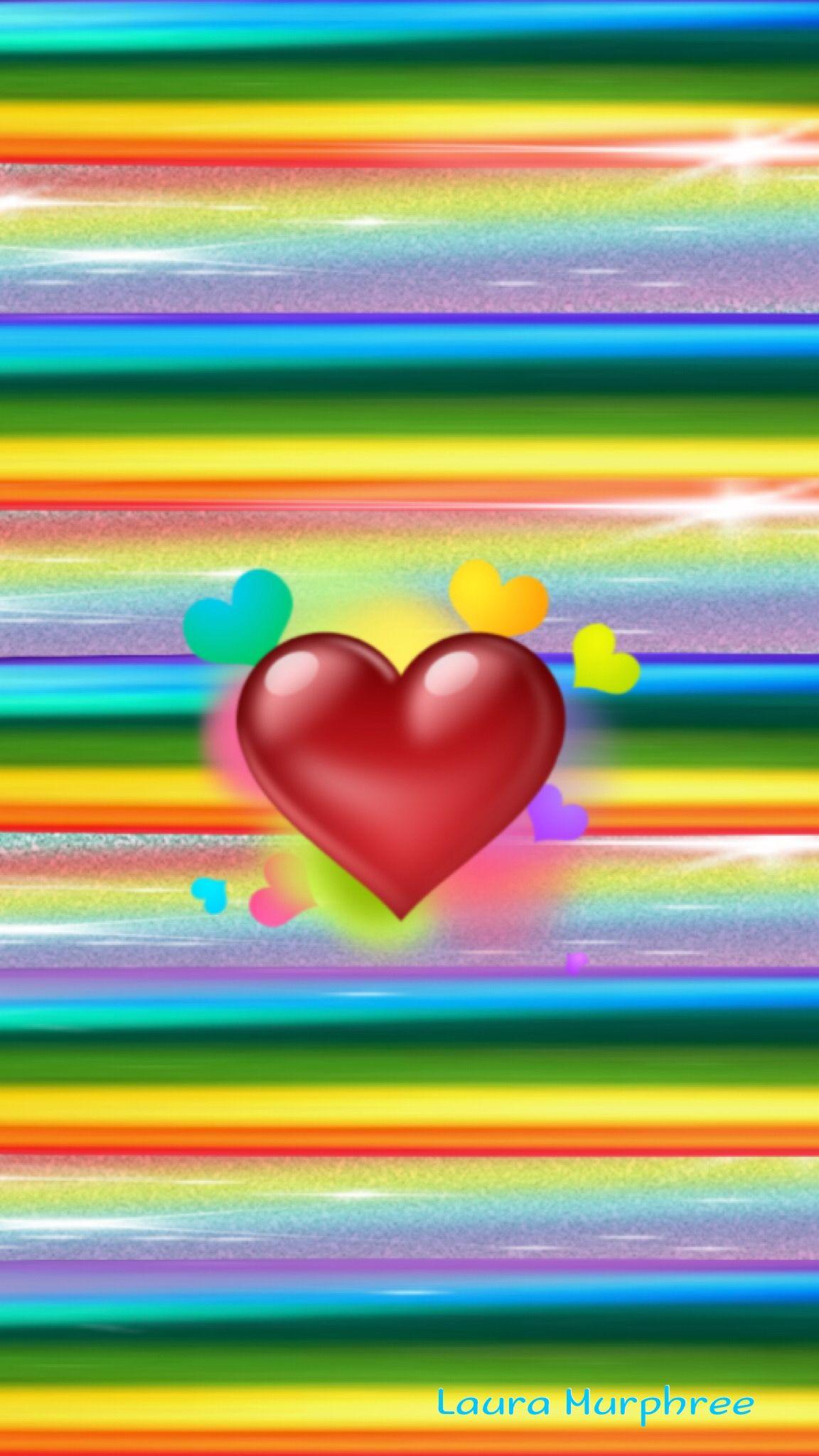 Rainbow heart phone wallpaper colorful background in 2020