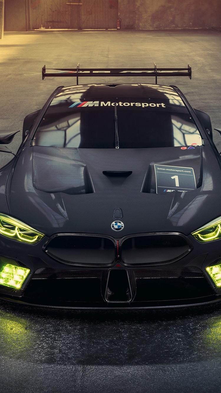 Wallpaper 2018 BMW M8 GTE black racing car, headlight