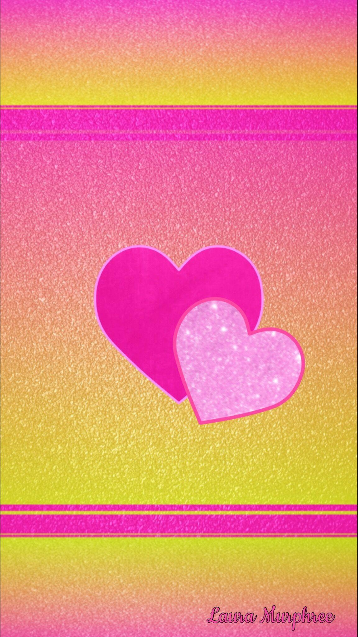 Glitter heart phone wallpaper sparkle background bling