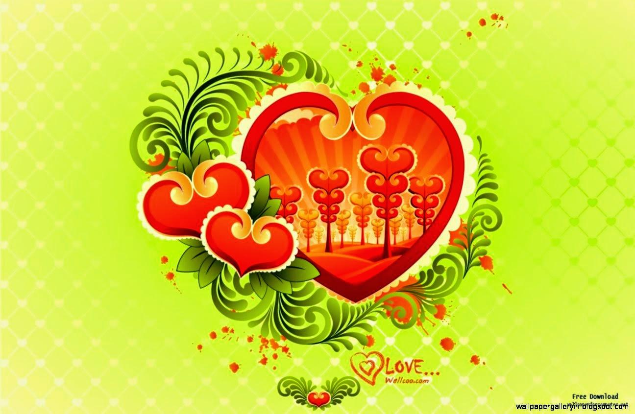 Colorful Love Design Valentines Day Wallpaper. Wallpaper