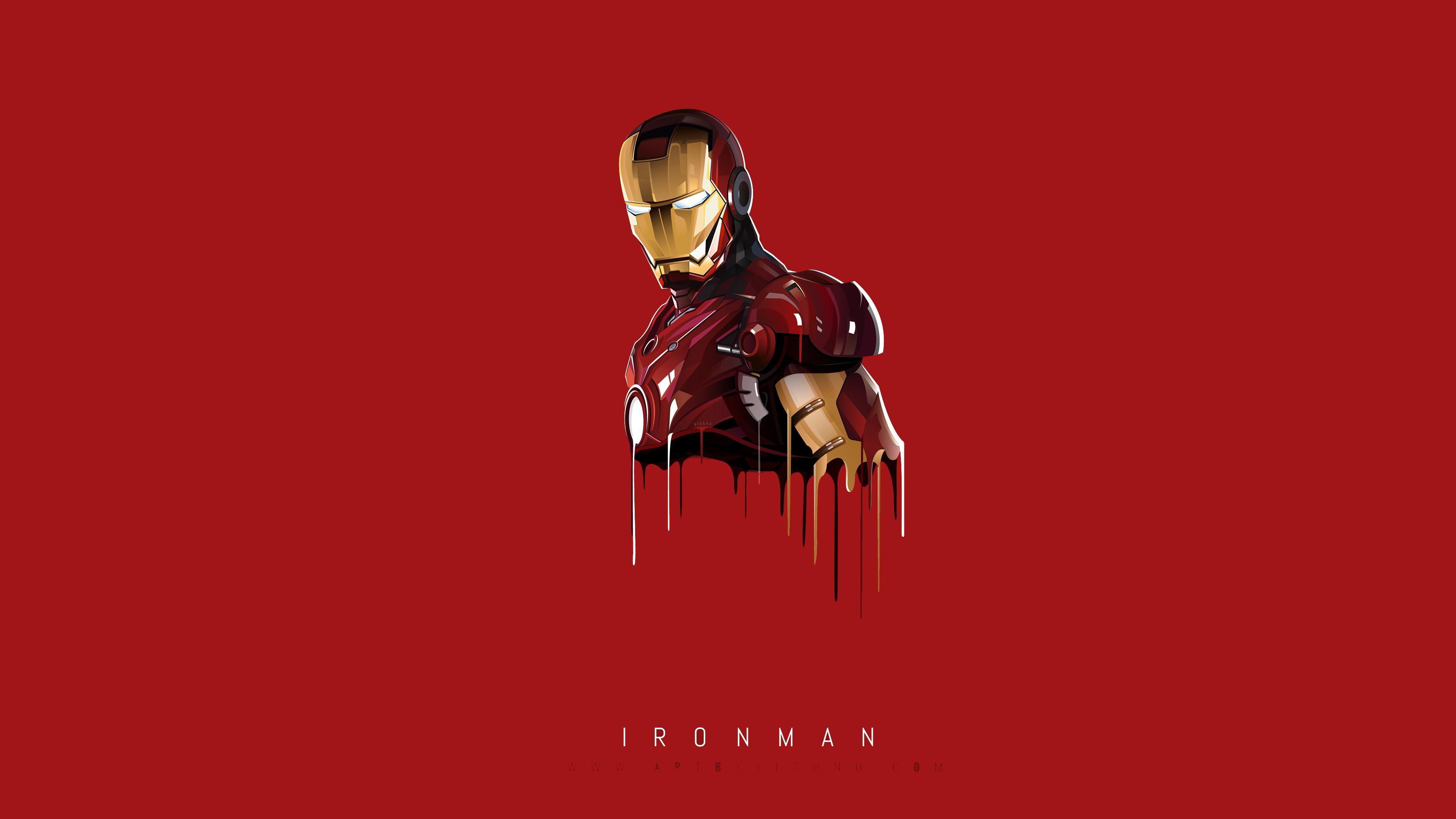 Download Iron man, minimal, art wallpaper, 3840x 4K UHD