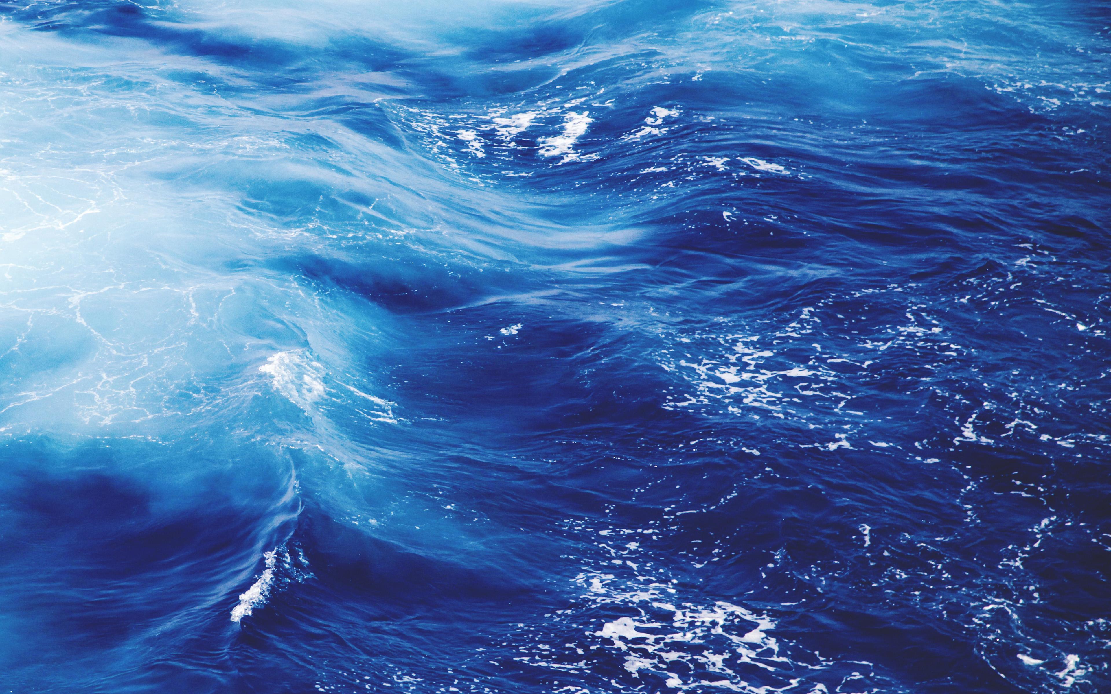 Wave Nature Water Blue Sea Ocean Pattern Wallpaper