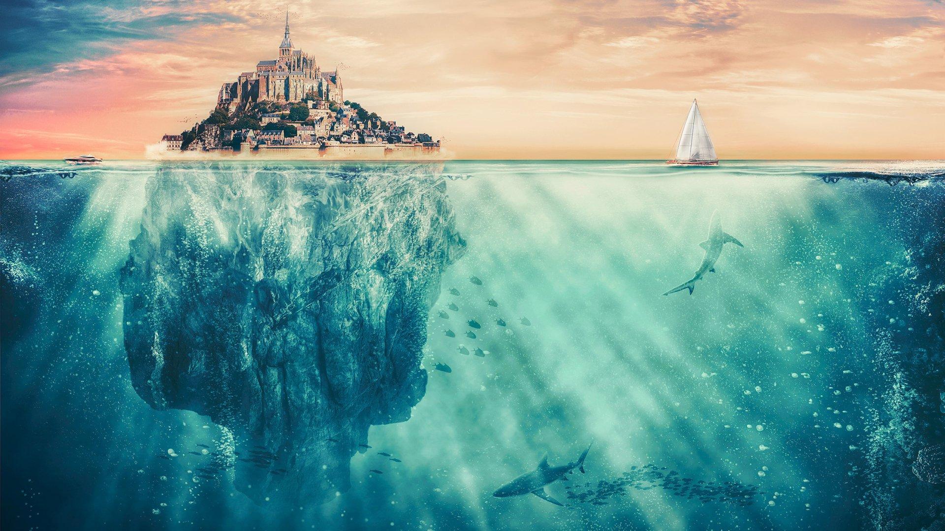 Surreal Fantasy Island HD Wallpaper. Background Image