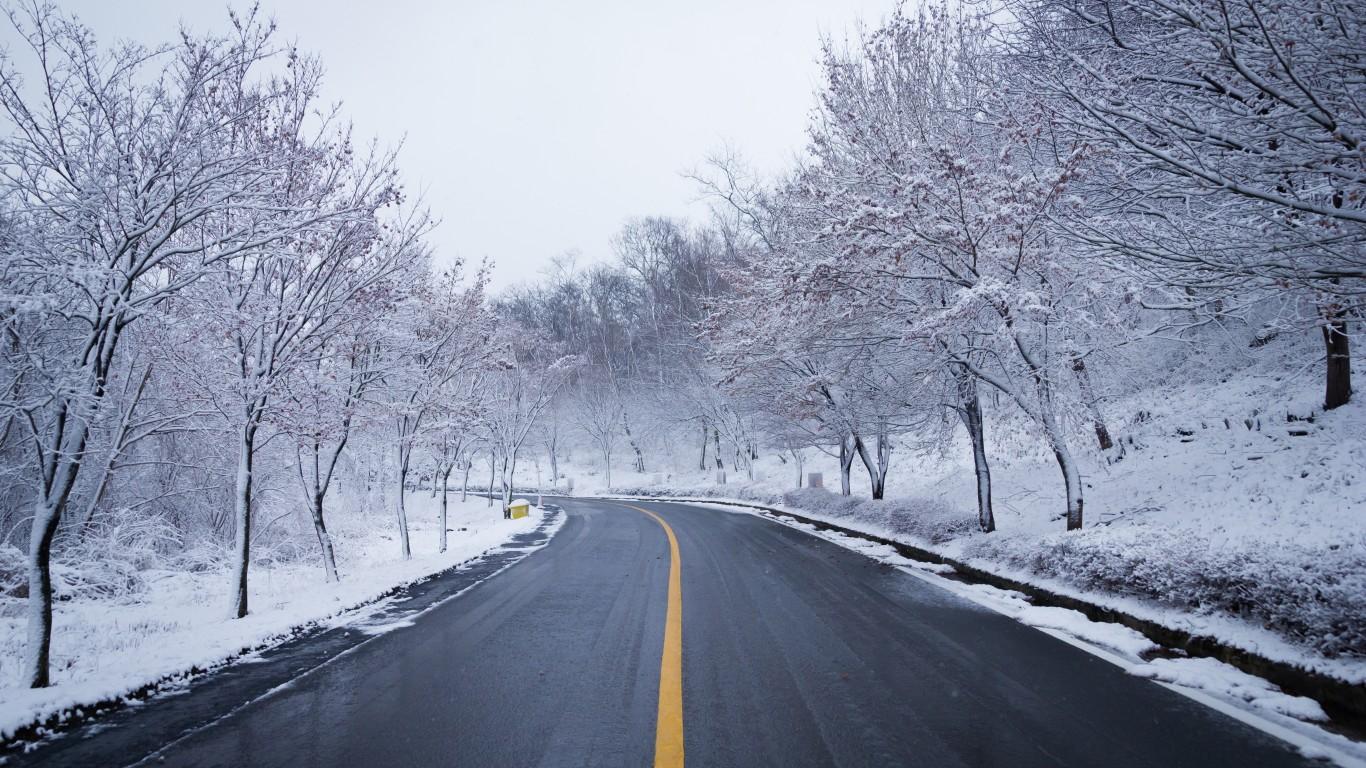 Snow Road Winter Ice Scenery 5k 1366x768 Resolution