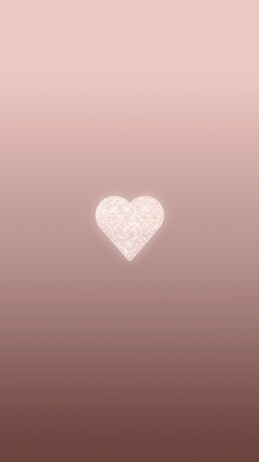 Rose Gold Love Heart Wallpaper