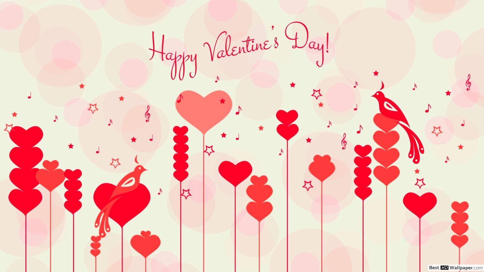 Valentine's day red hearts background HD
