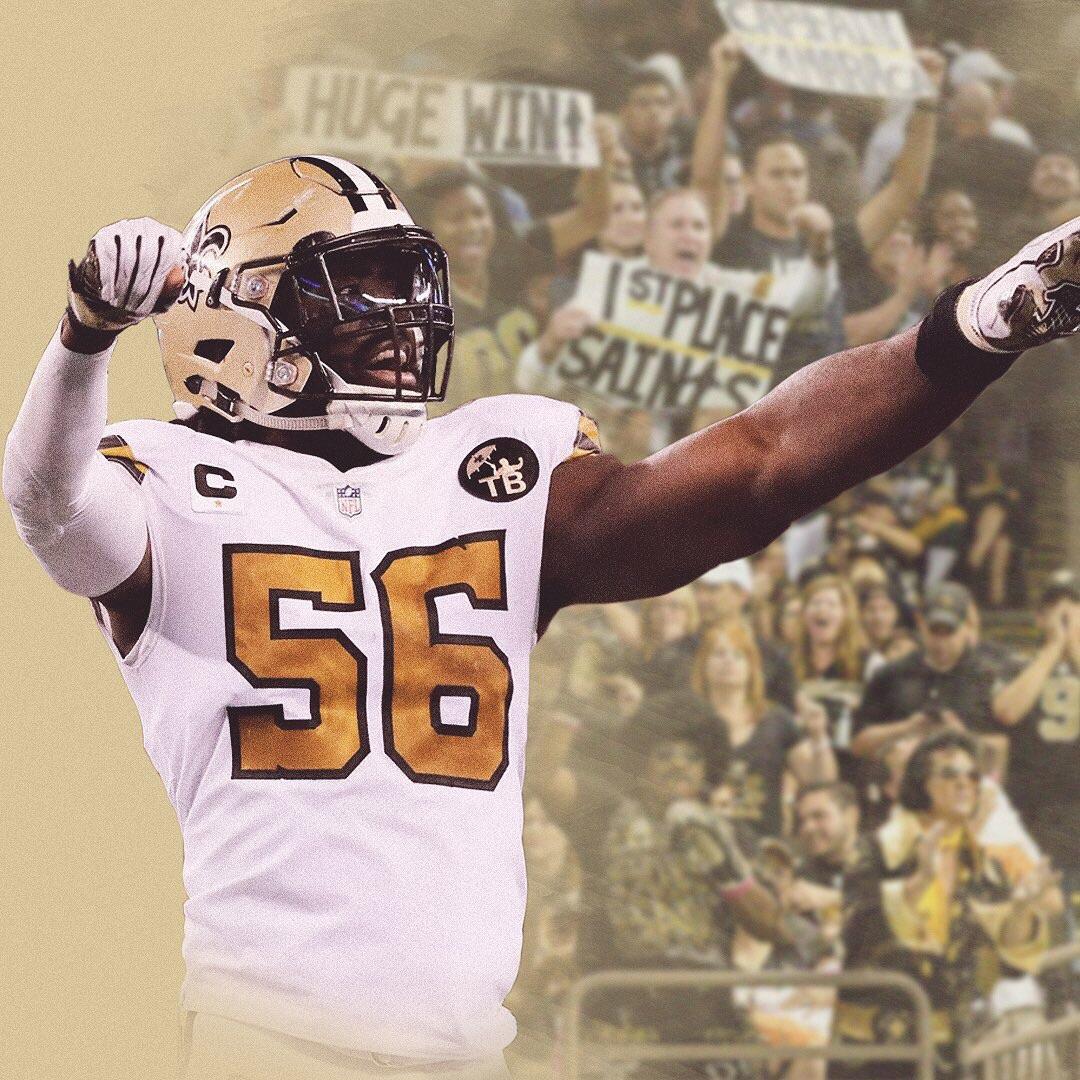 Demario Davis Football Paper Poster Saints 3 - Demario Davis