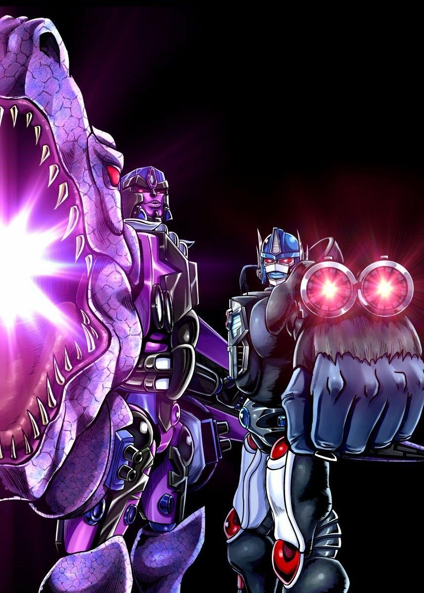 Megatron & Optimus Primal (B.W.). Transformers autobots