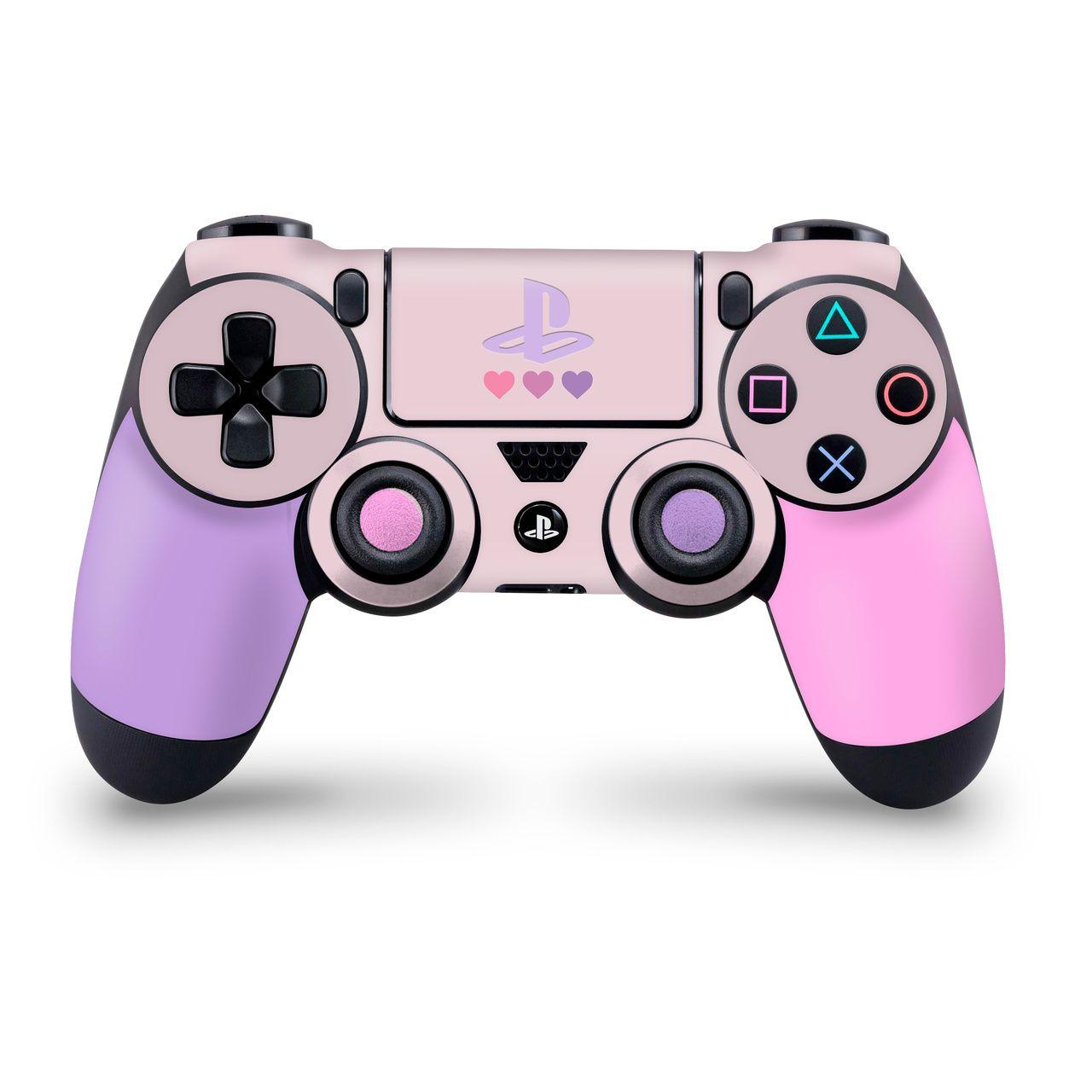 Pastel Pink & Purple Hearts PS4 Controller Skin. Ps4 controller