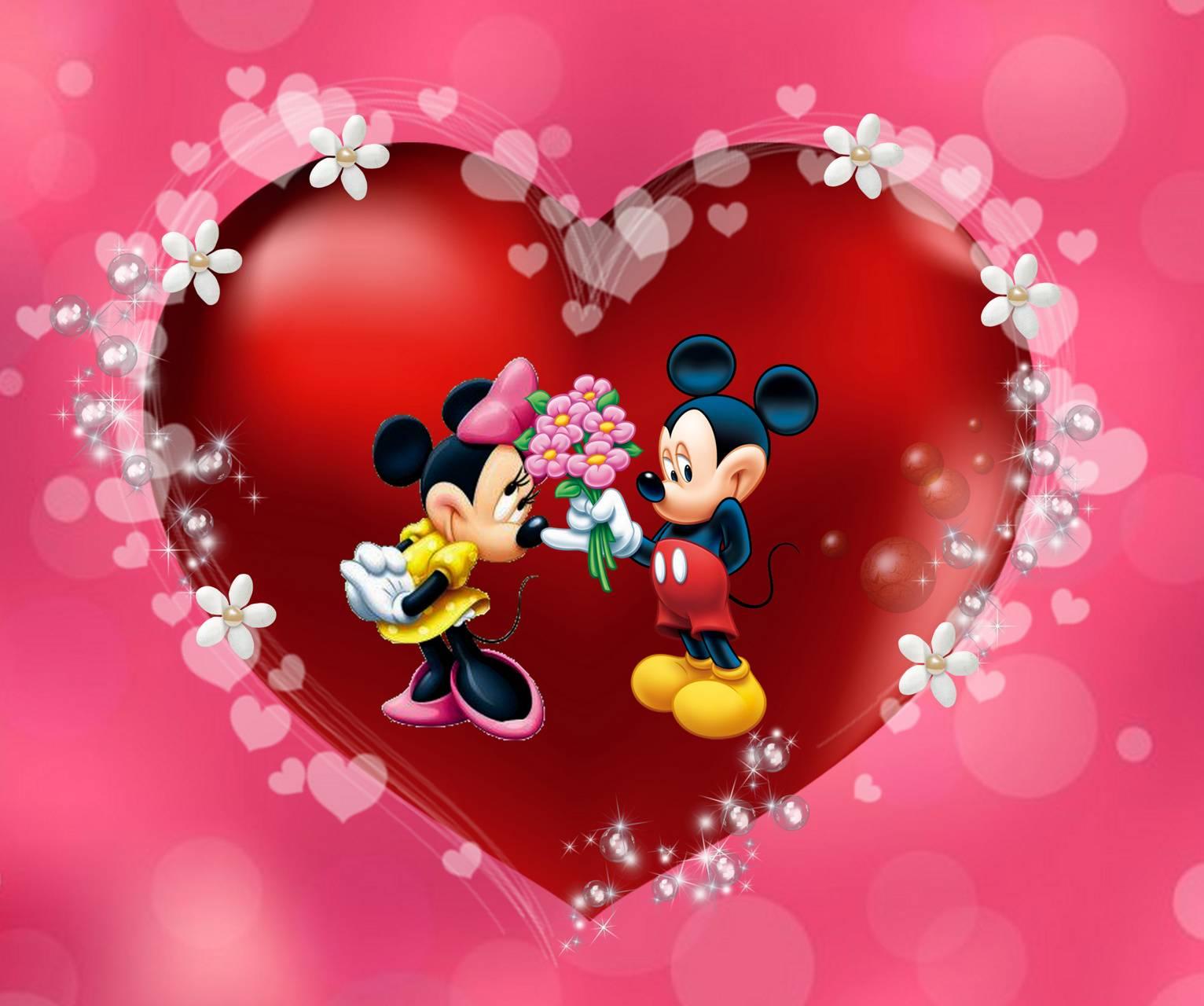 Mickey And Minnie Mouse Valentine Wallpaper