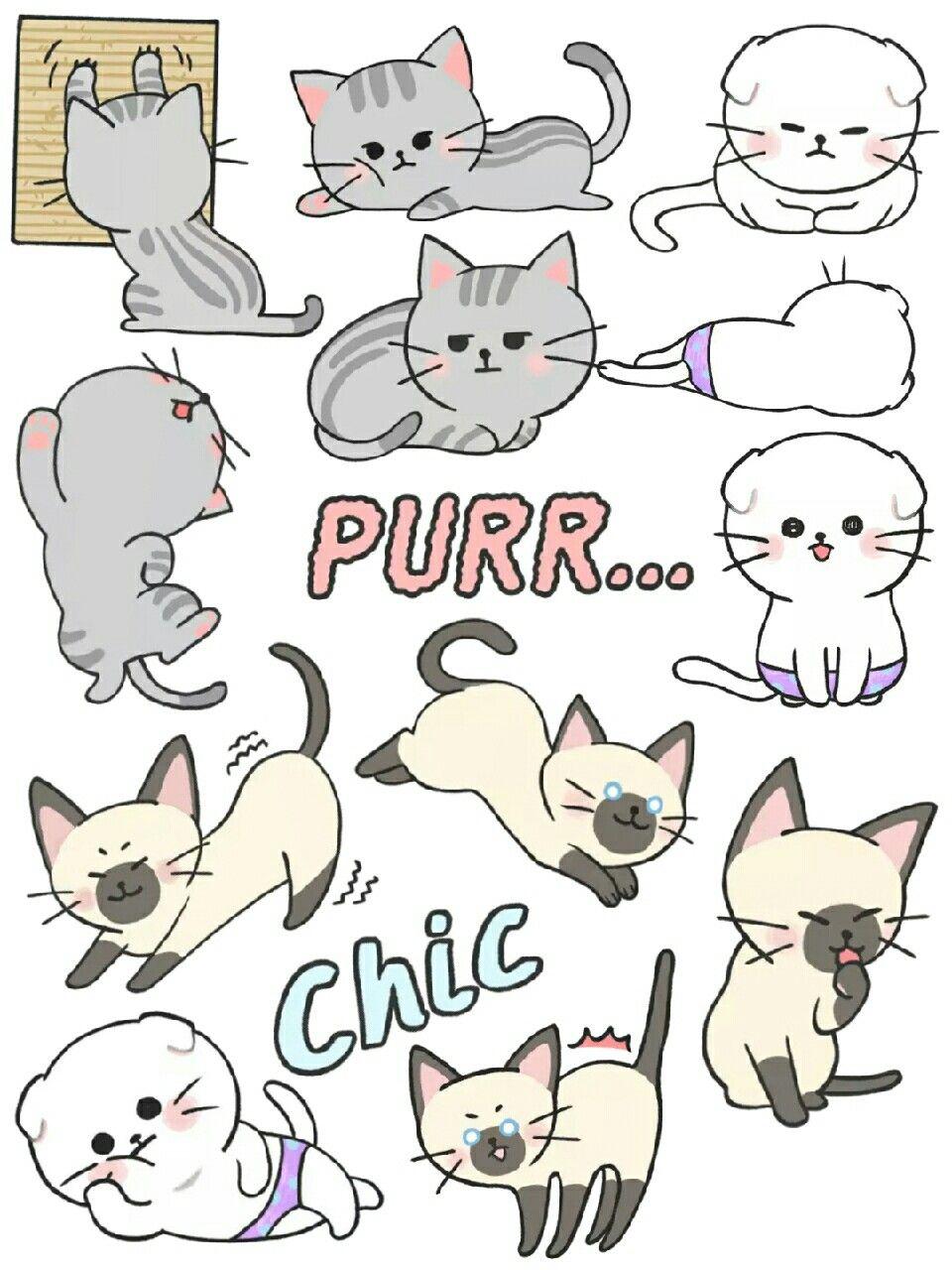 Kitty Cat Stickers Printables #free #stickers #printable