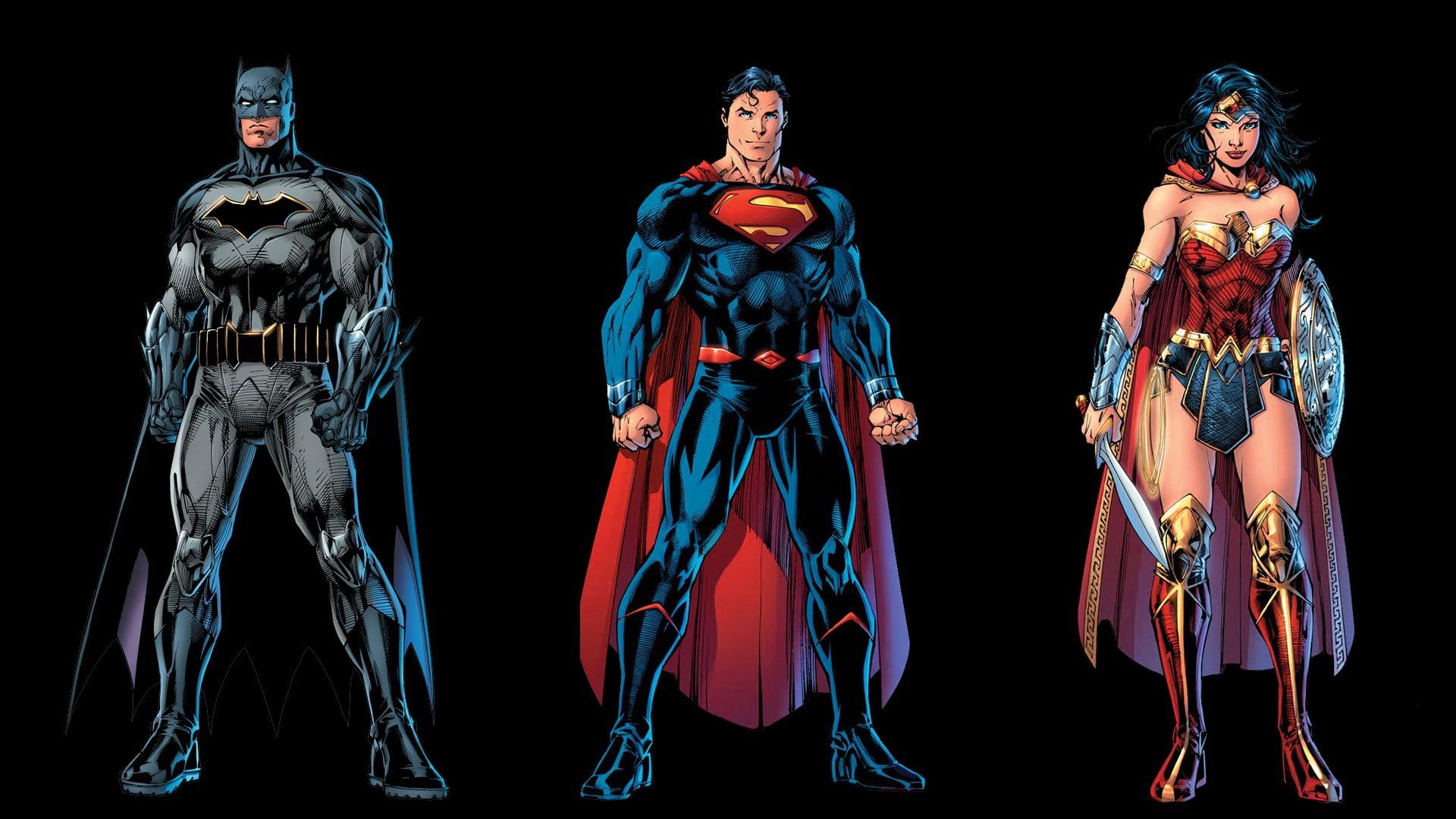 Superman, Batman, and Wonder Woman HD wallpaper. Wallpaper