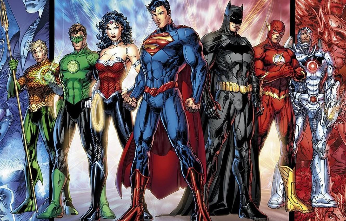 Wallpaper Wonder Woman, Batman, Superman, dc comics, Cyborg