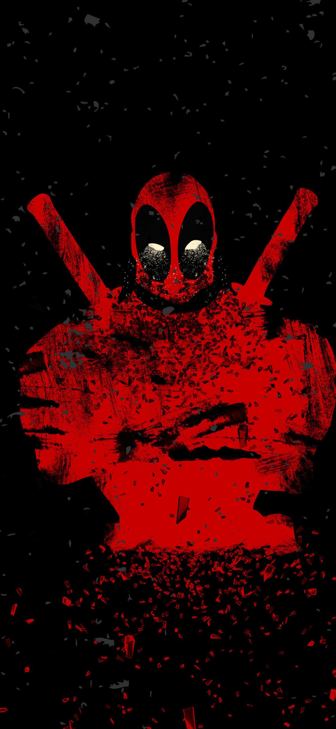 Deadpool Shatter Abstract 4k iPhone XS, iPhone 10