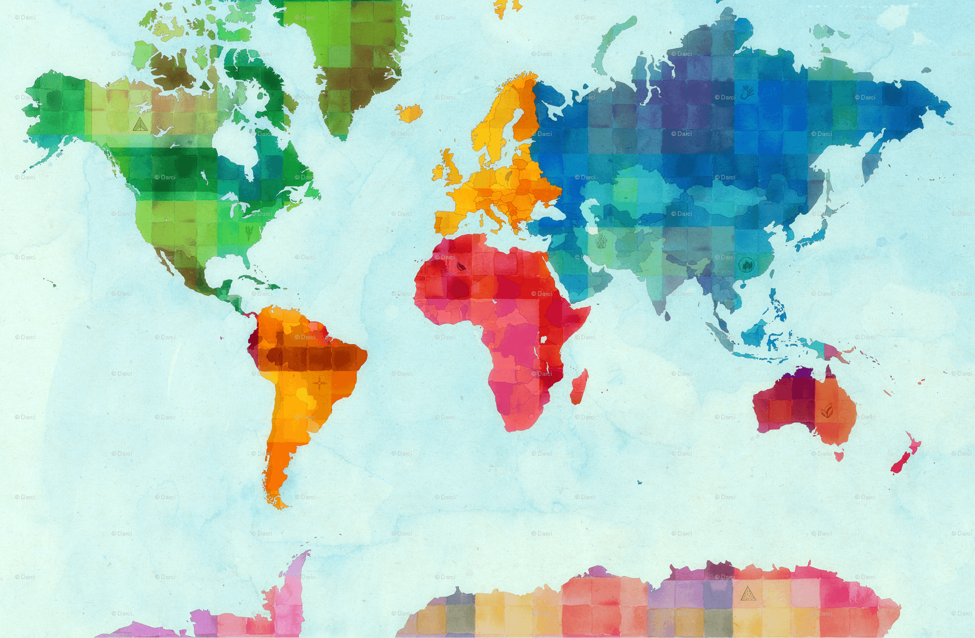 Free download Colorful World Map Wallpaper World map 1 yard