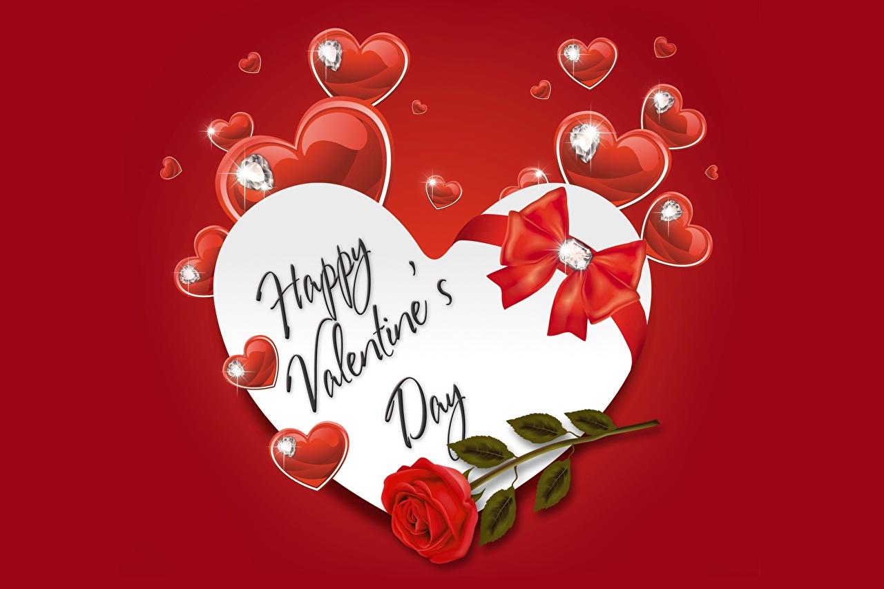 Desktop Wallpaper Valentine's Day Heart Roses flower Holidays