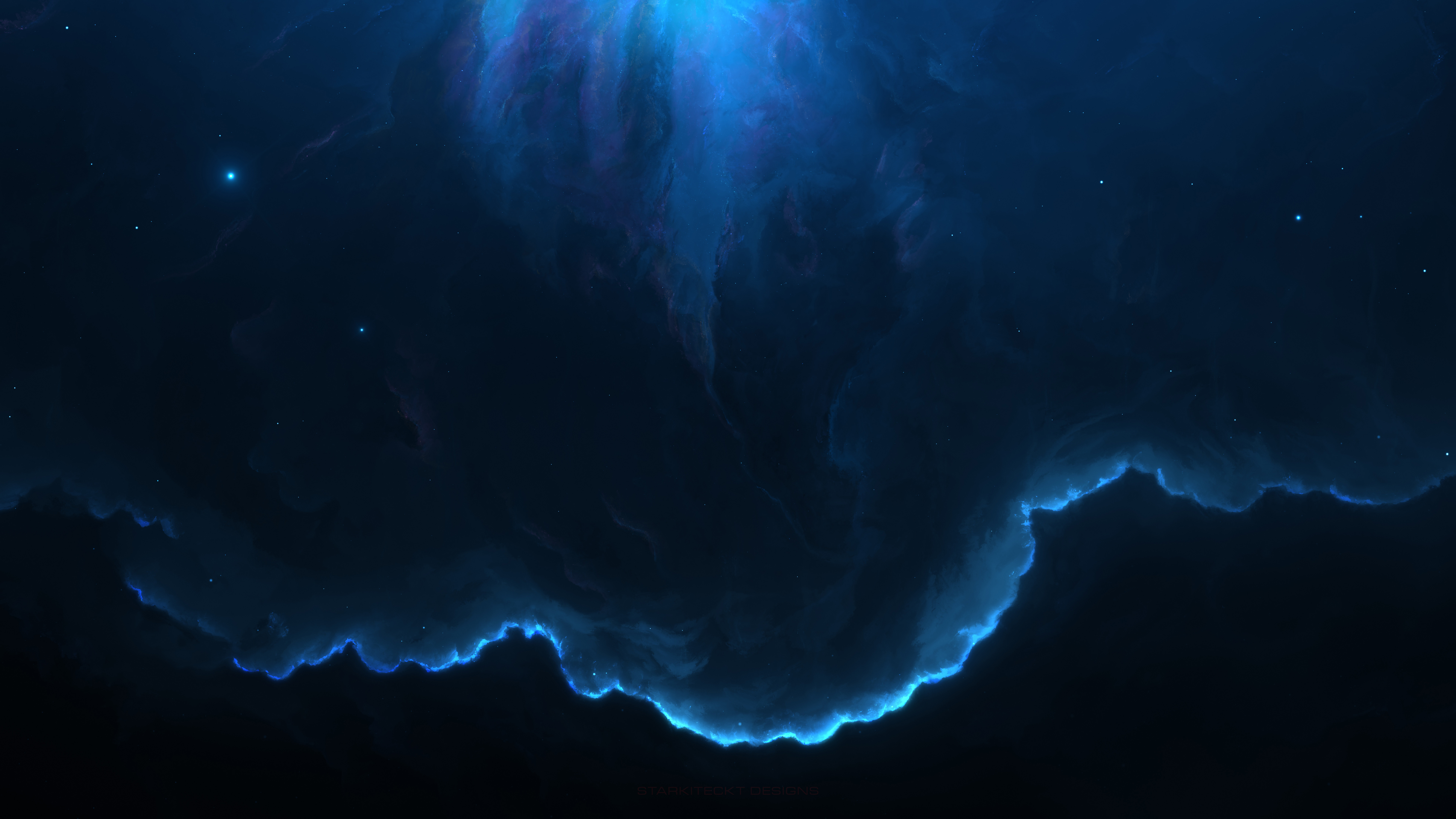 Nebula Space Blue 12k 8k HD 4k Wallpaper, Image