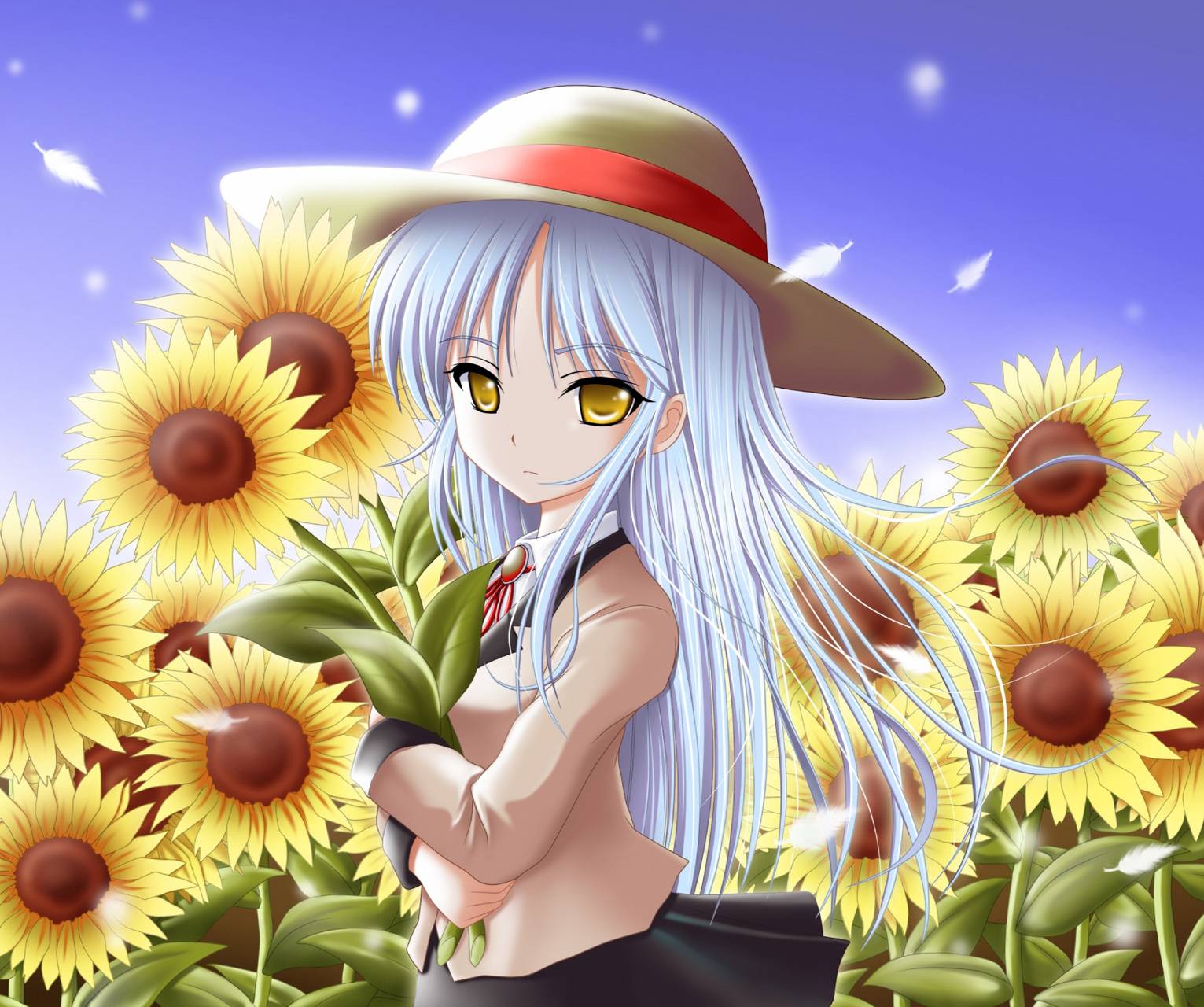 Sunflower Girl wallpaper