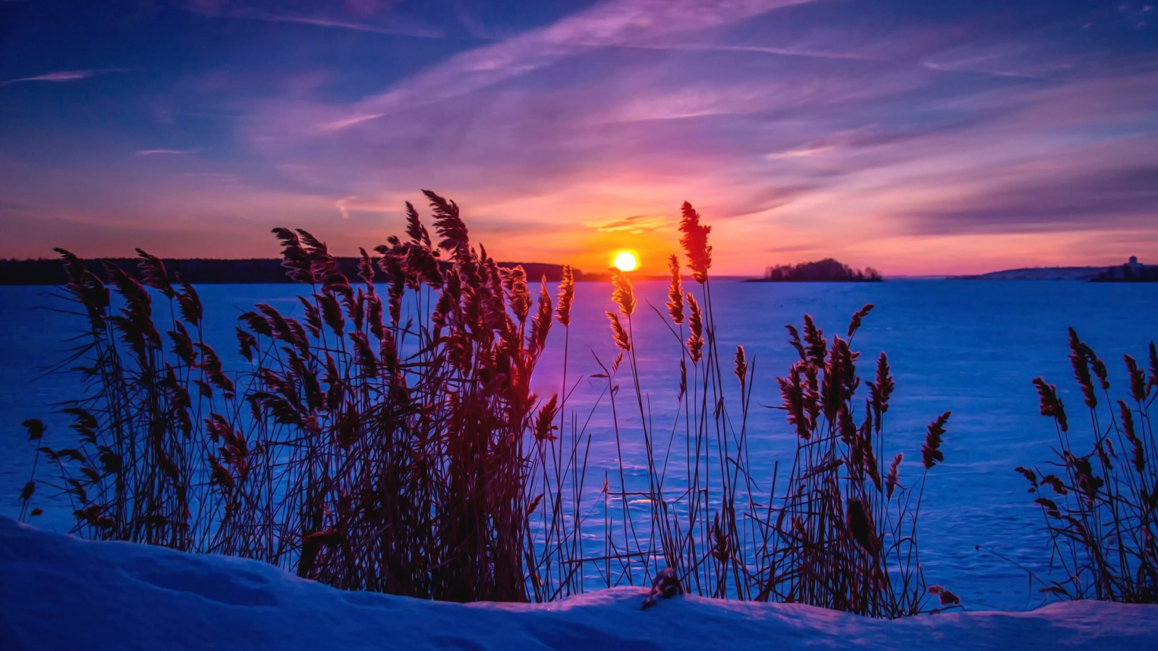 19 2018 High Quality Creative Winter Sunset HD Wallpaper