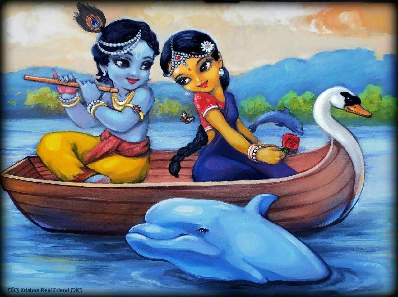 Radha Krishna Cartoon Wallpapers - Wallpaper Cave
