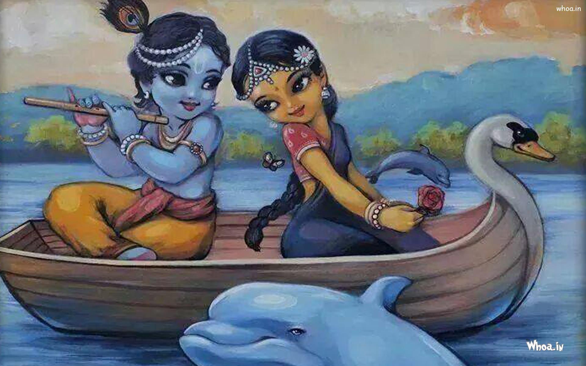 Radha Krishna Cartoon Wallpapers - Wallpaper Cave