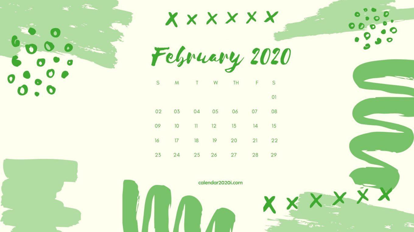 Free Cute February 2020 Calendar Desk Floral Wallpaper