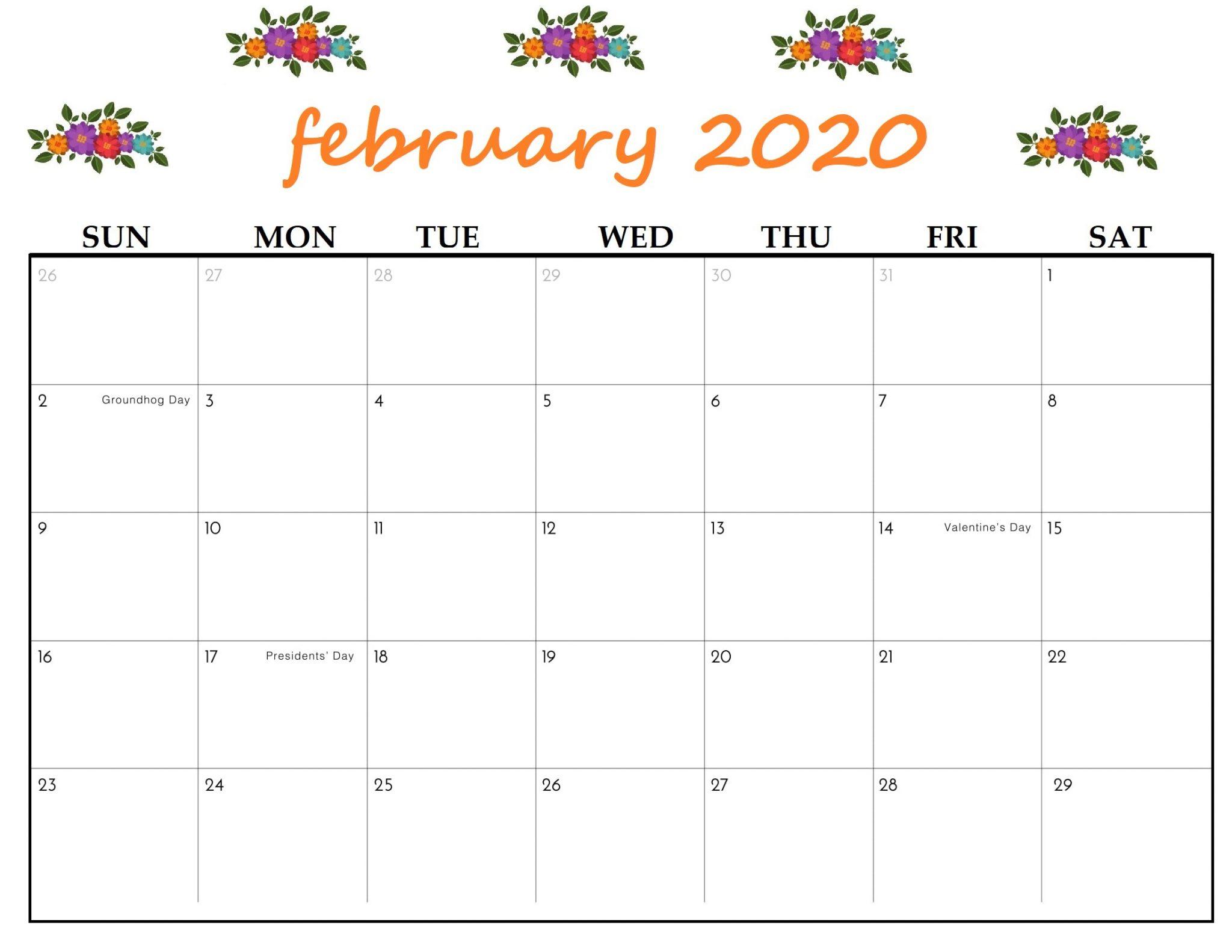 Floral February 2020 Calendar Wallpaper For Desktop, iPhone, Laptop