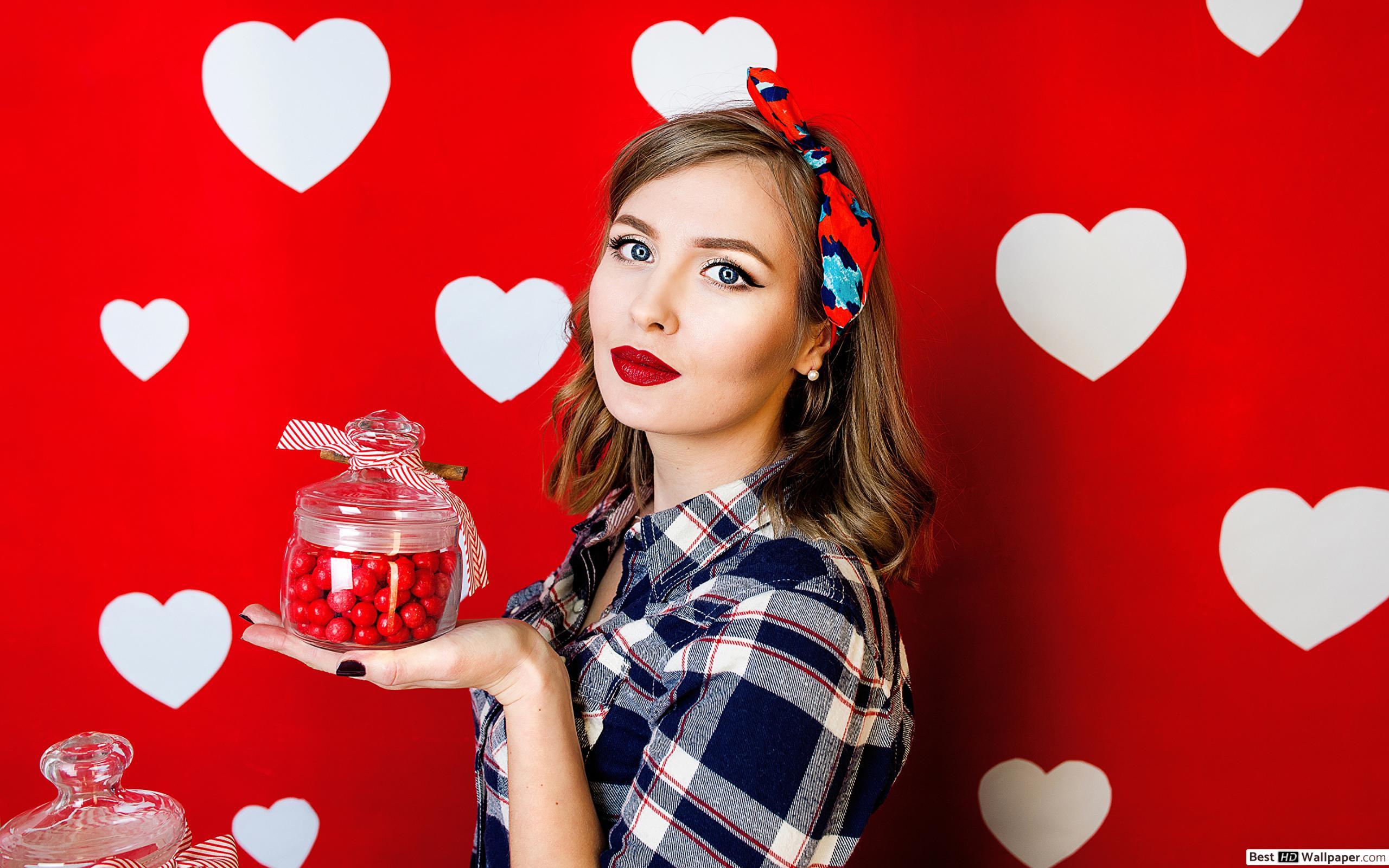 Valentine's day with the candy jar HD wallpaper download