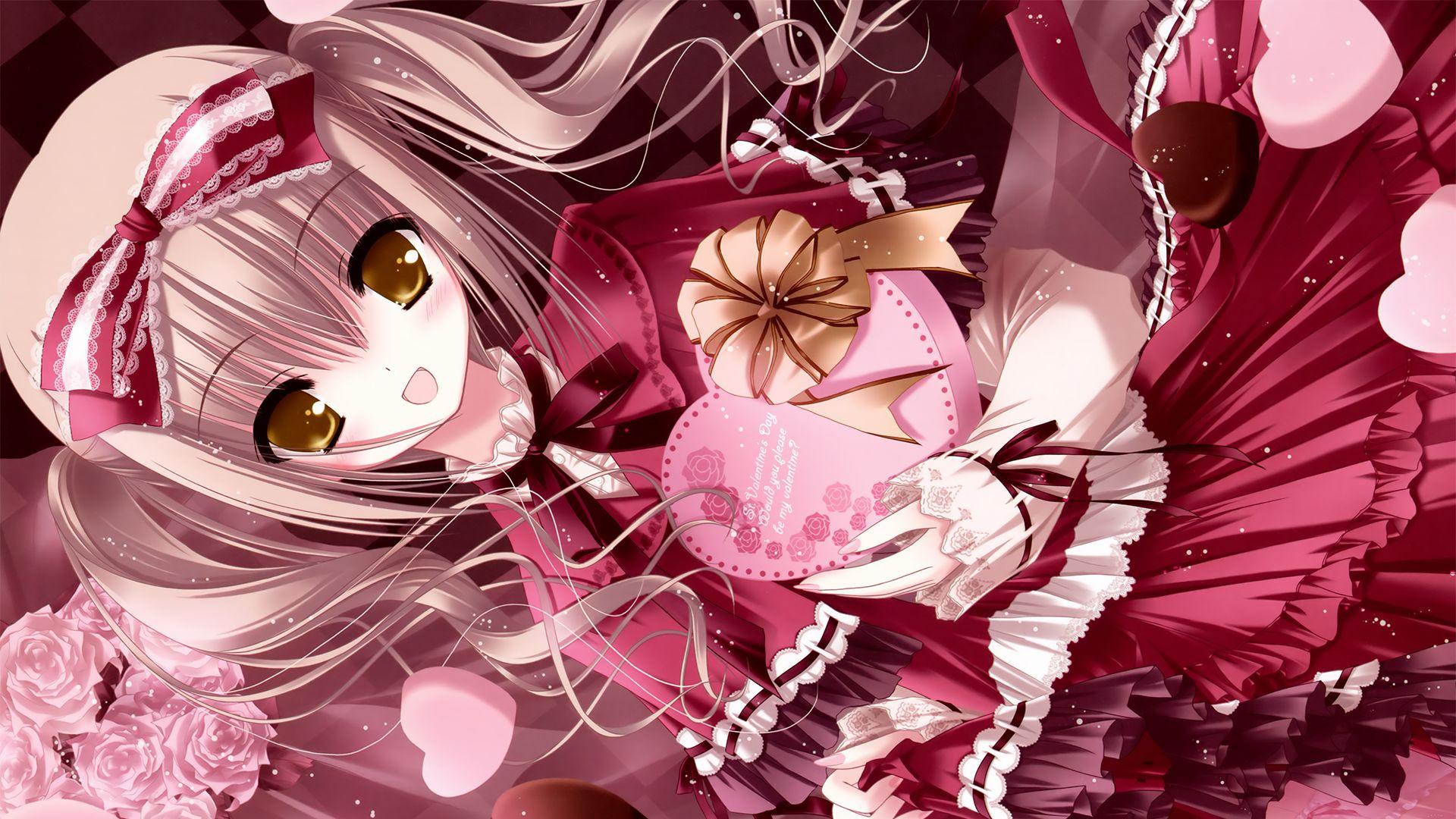 Anime Girl Valentines Day HD Wallpaper FullHDWpp HD