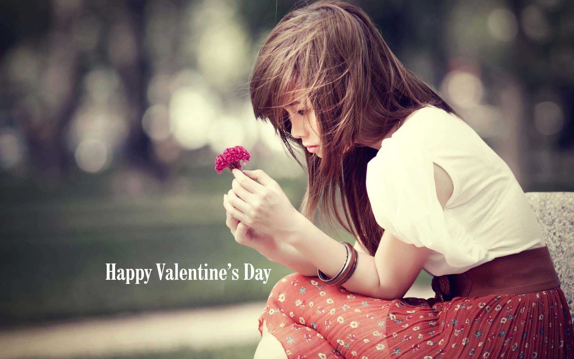 Love Sad Girl Wishes Happy Valentines Day Wallpaper 1920×1200
