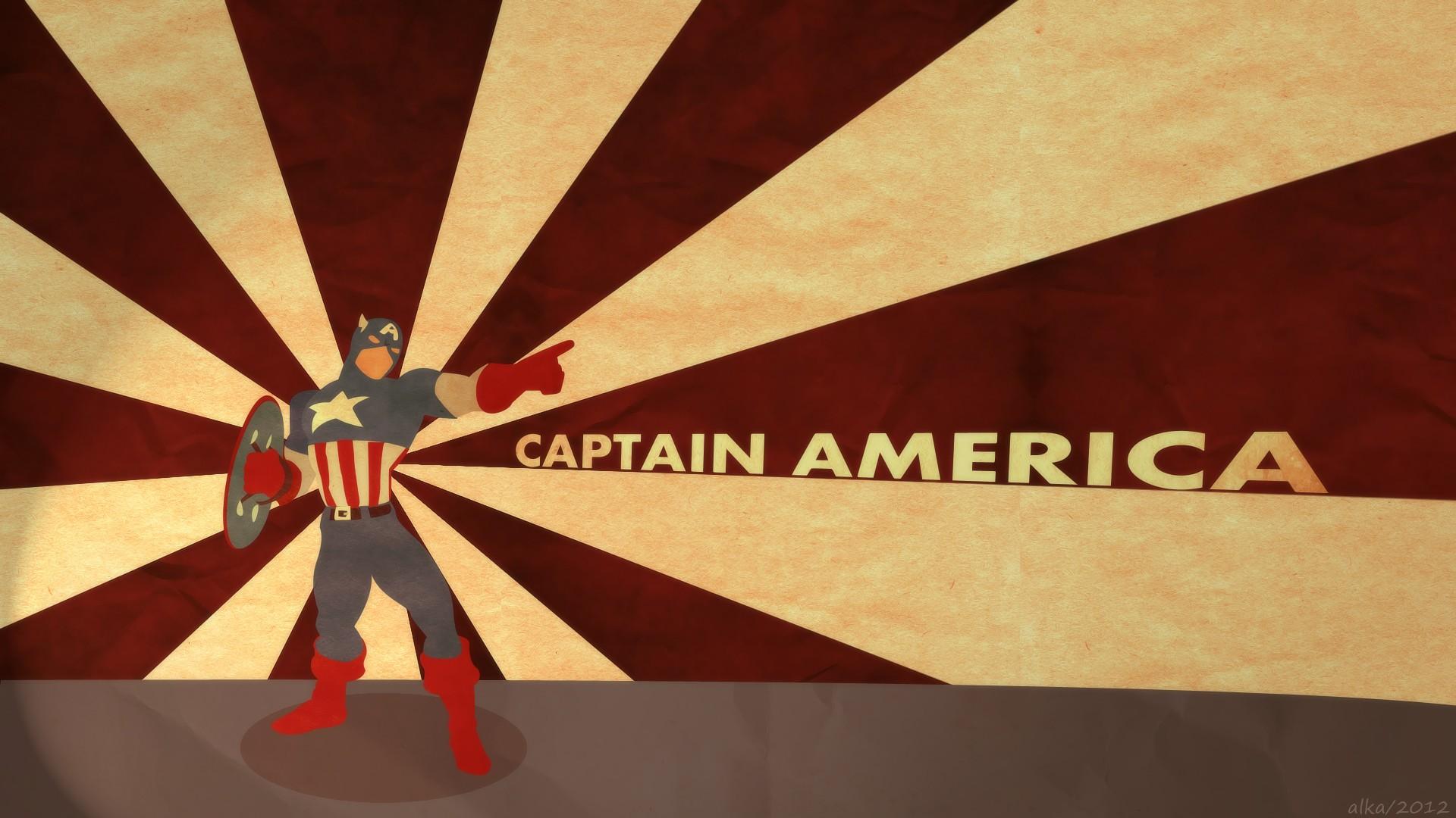 TV, movies, Captain America, retro, digital art, fan art wallpaper