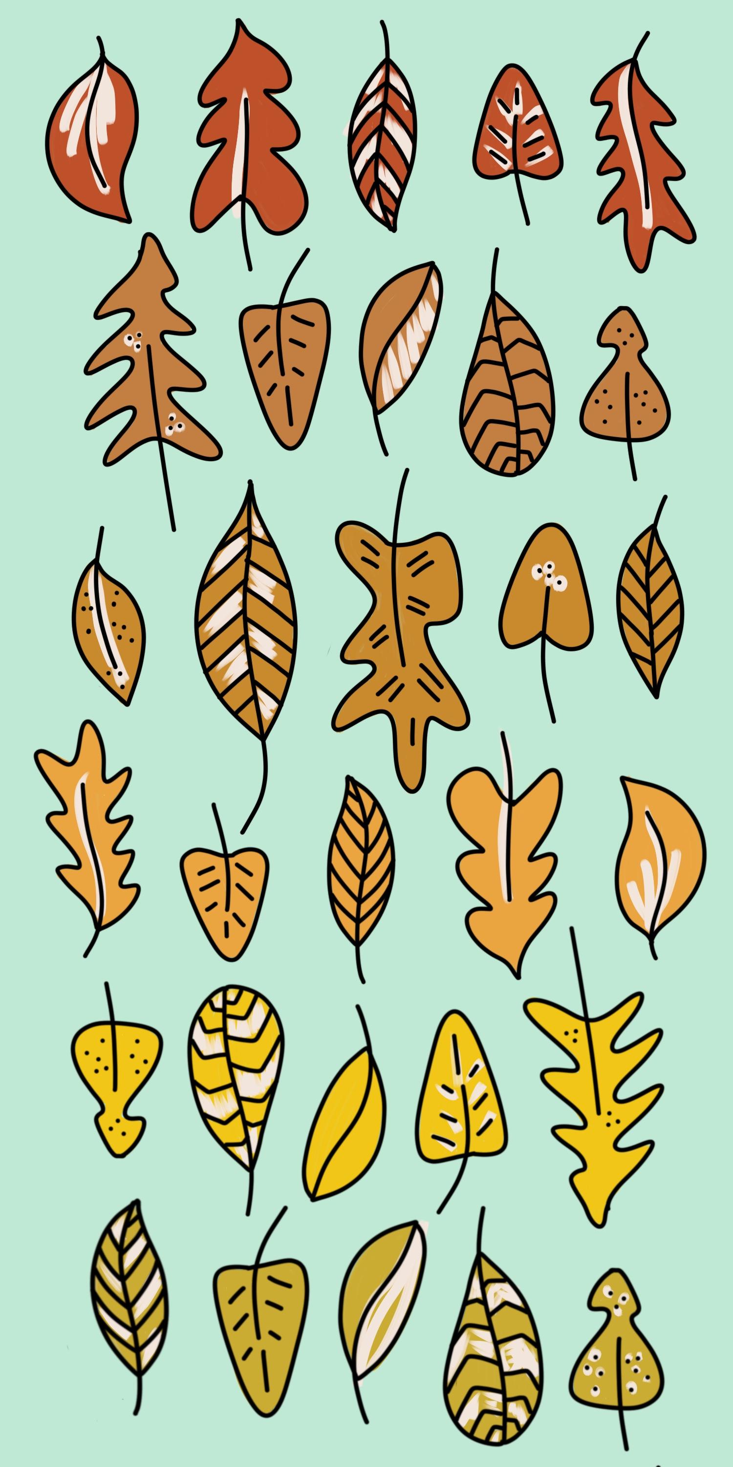 Fall phone wallpaper + doodles! :)