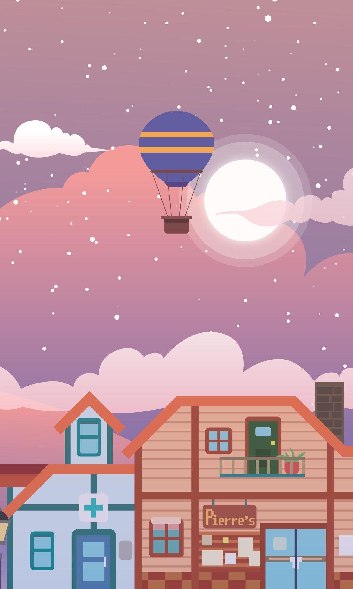 Stardew Valley art > Hot Air Balloon Ride Over Pelican Town