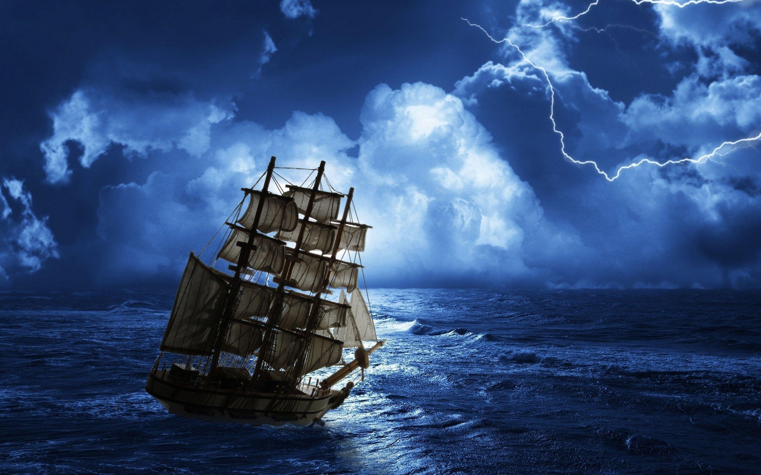 fantasy, Ship, Boat, Art, Artwork, Ocean, Sea Wallpaper HD