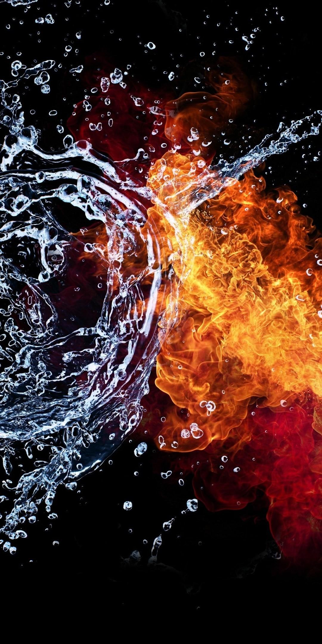 Cool Fire and Water Wallpaper
