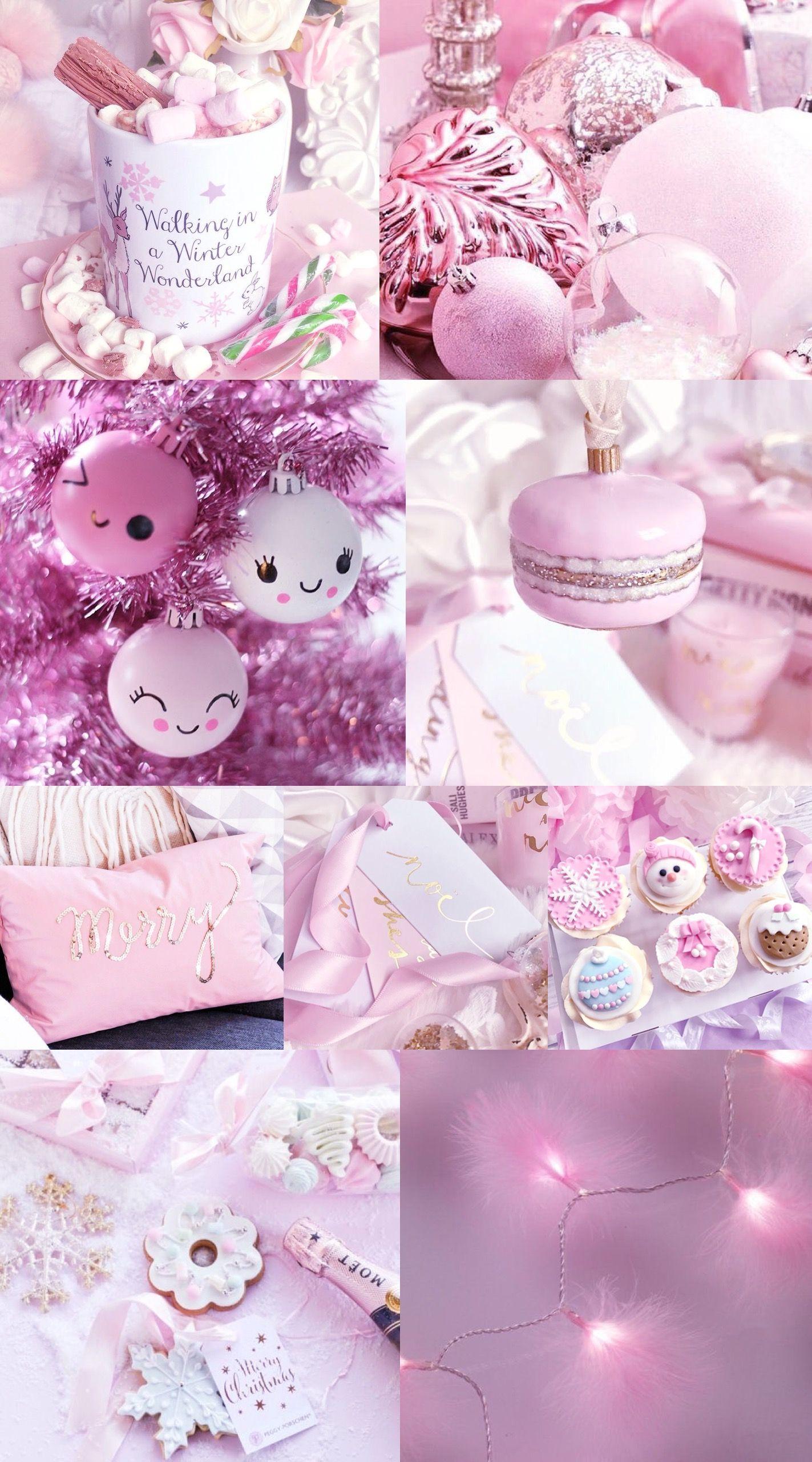 Wallpaper, background, hd, Christmas, iPhone, pink, purple, pretty