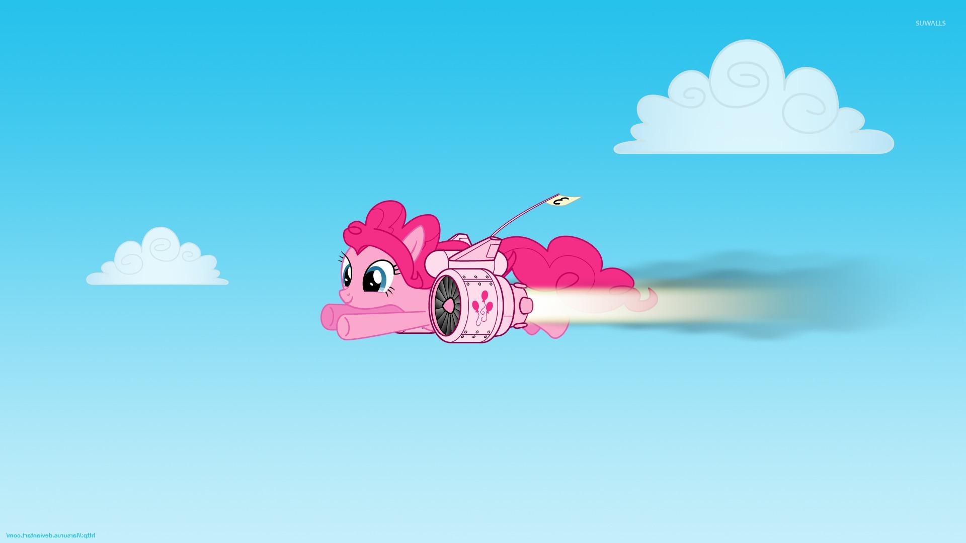 Pinkie Pie with a jet pack Little Pony wallpaper