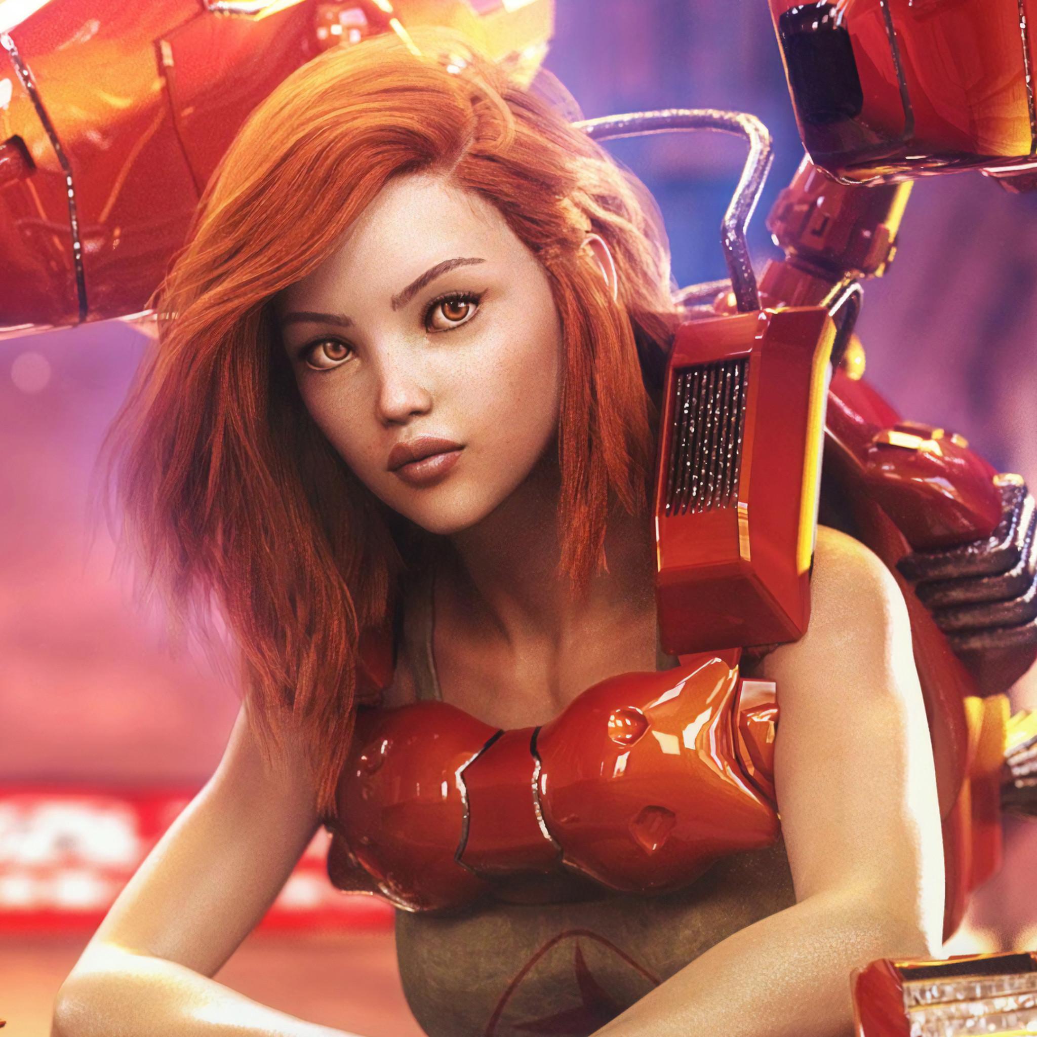 Scifi Jet Pack Girl 4k iPad Air HD 4k Wallpaper, Image