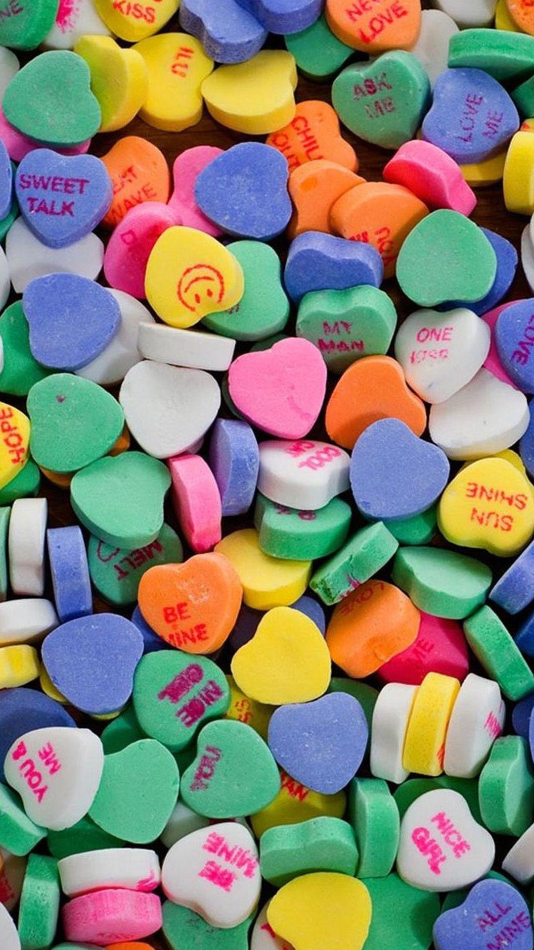 Candy Hearts Wallpaper