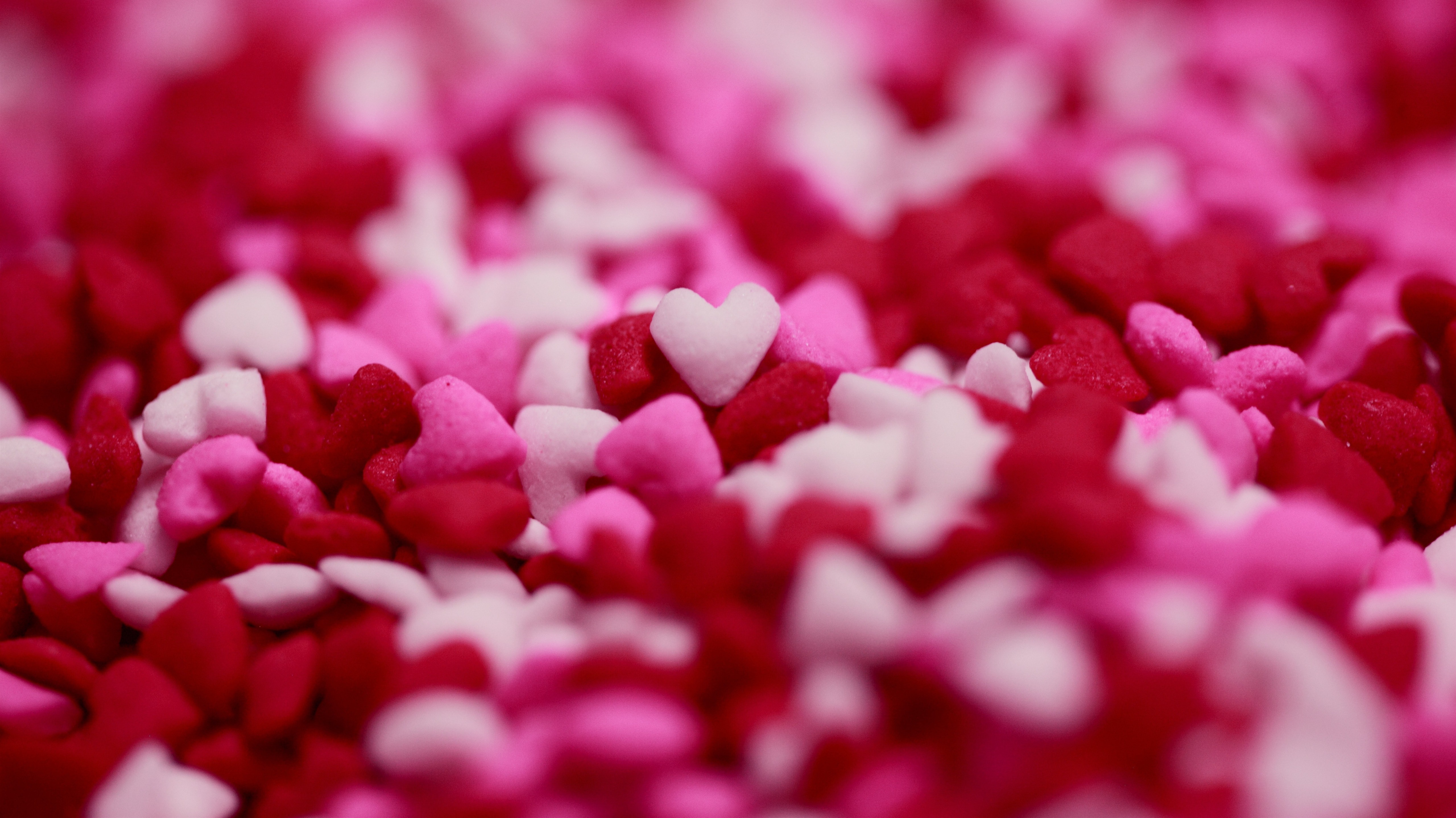 Valentines Day in Colorful Heart Sprinkles 5K Wallpaper. HD