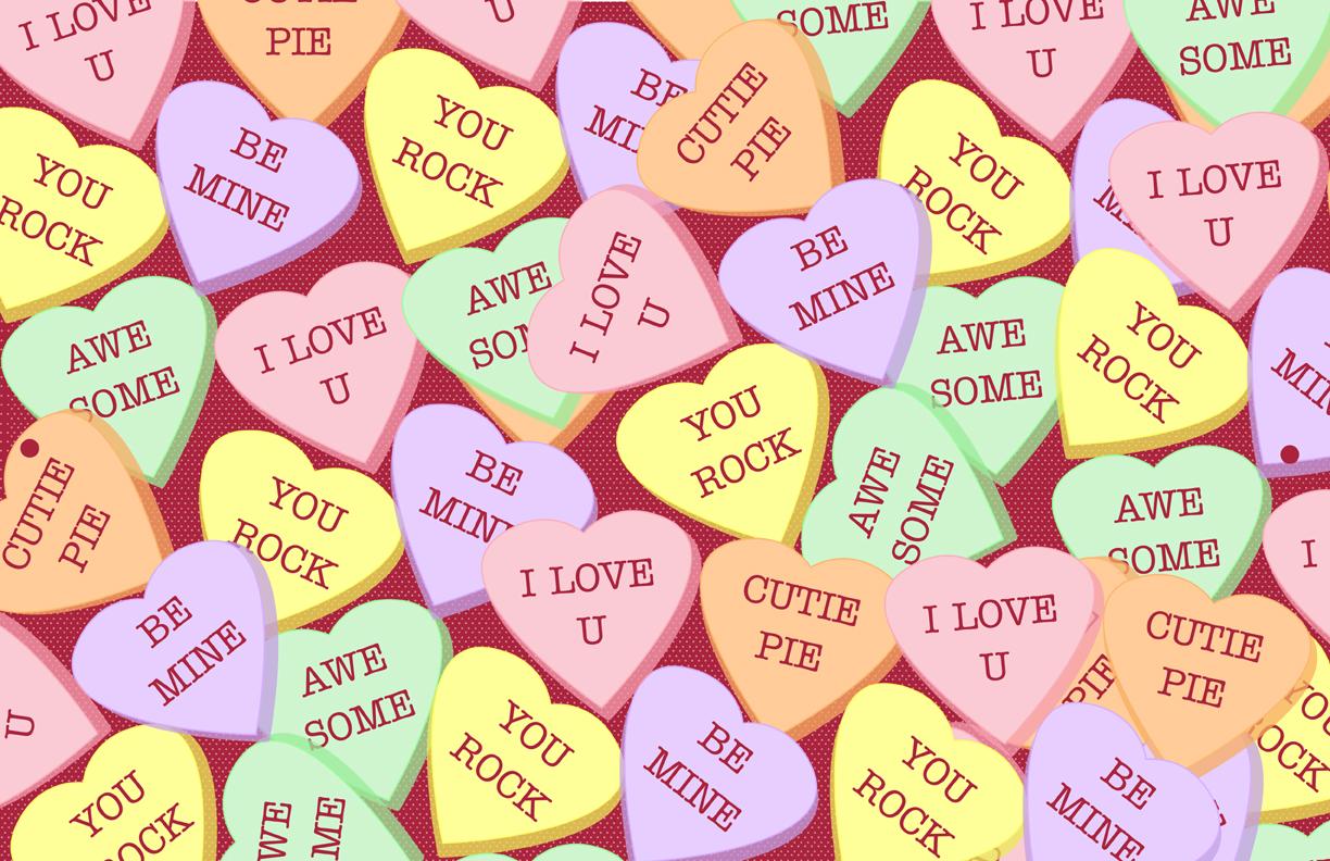 Free download Valentine Candy Heart Messages HD Wallpaper