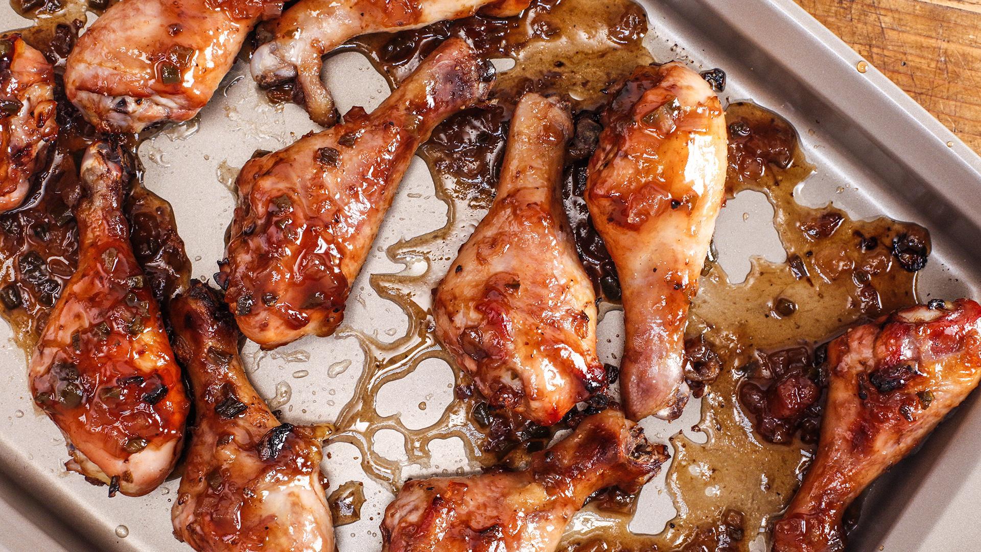 Sunny Anderson's Easy Strawberry Bacon Chicken Drumsticks a.k.a