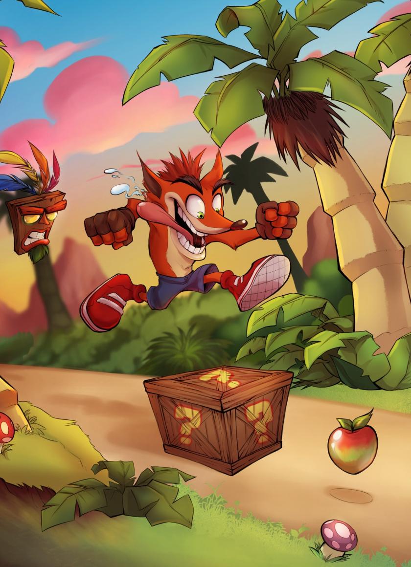 Download Fox, jump, video game, Crash Bandicoot wallpaper
