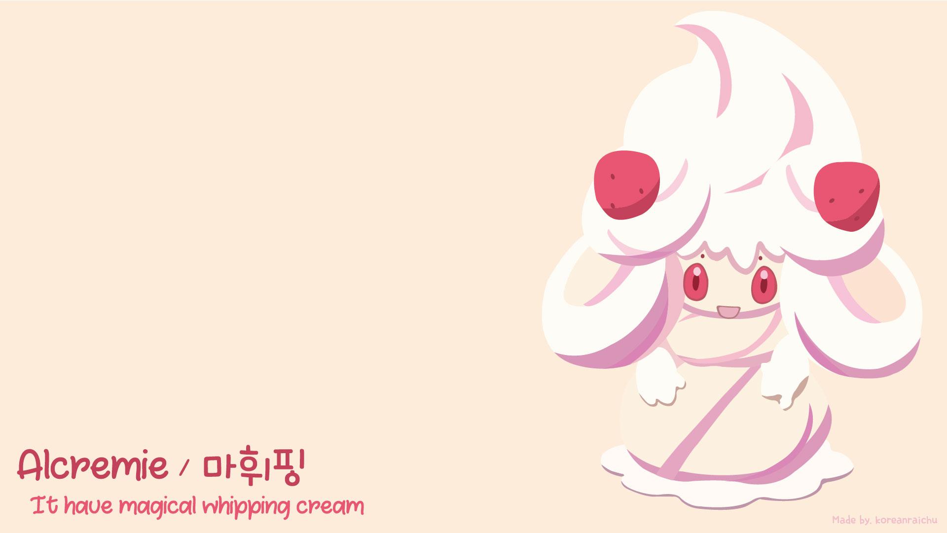 OC I made Alcremie wallpaper. It's Korean name is '마휘핑', read